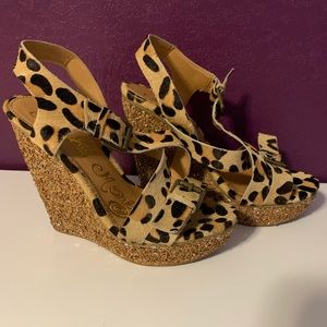 Naughty Monkey Leopard Wedges